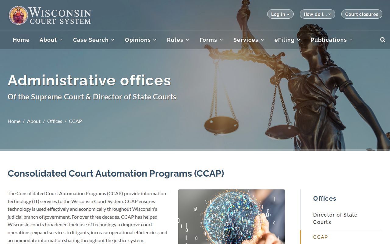 Monroe County criminal court case access through Wisconsin CCAP