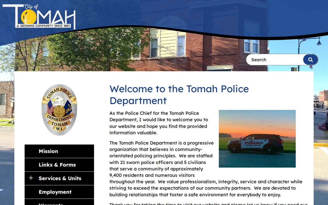 Tomah criminal records Police Department official page